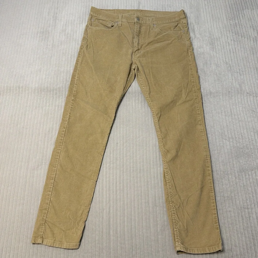 Levi's 512 Slim Taper Pants Mens 36x30 Tan Khaki Corduroy Stretch